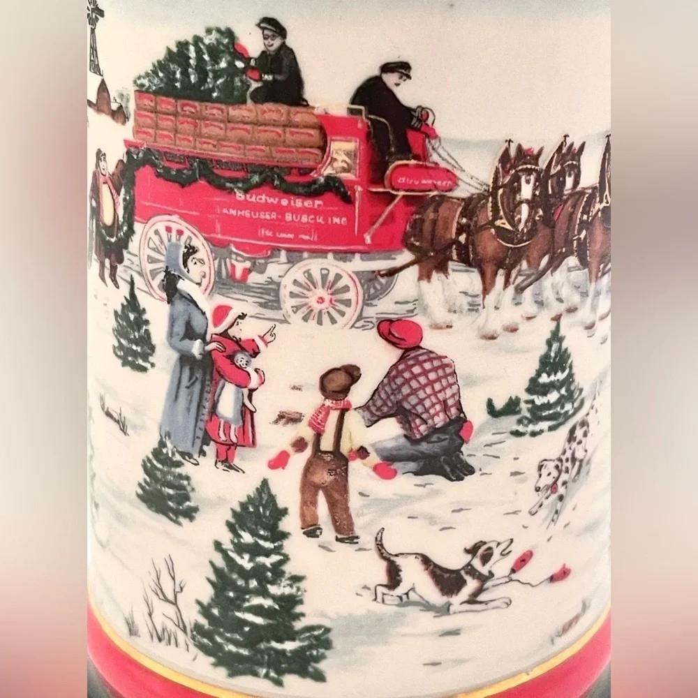 Vintage 1991 Budweiser Holiday Beer Stein The Season’s Best Collector’s Series